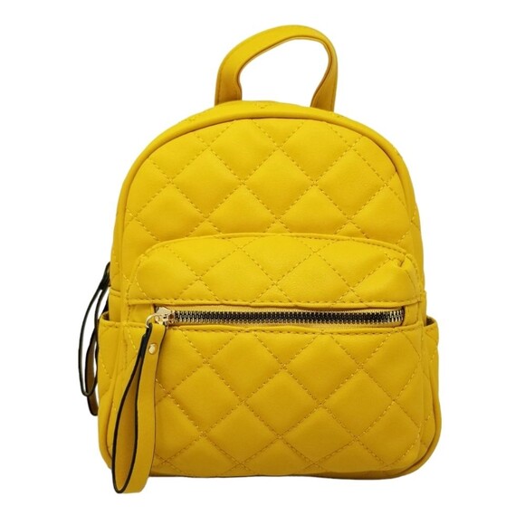 Yellow Quilted Backpack and Wallet set - Picture 5 of 14